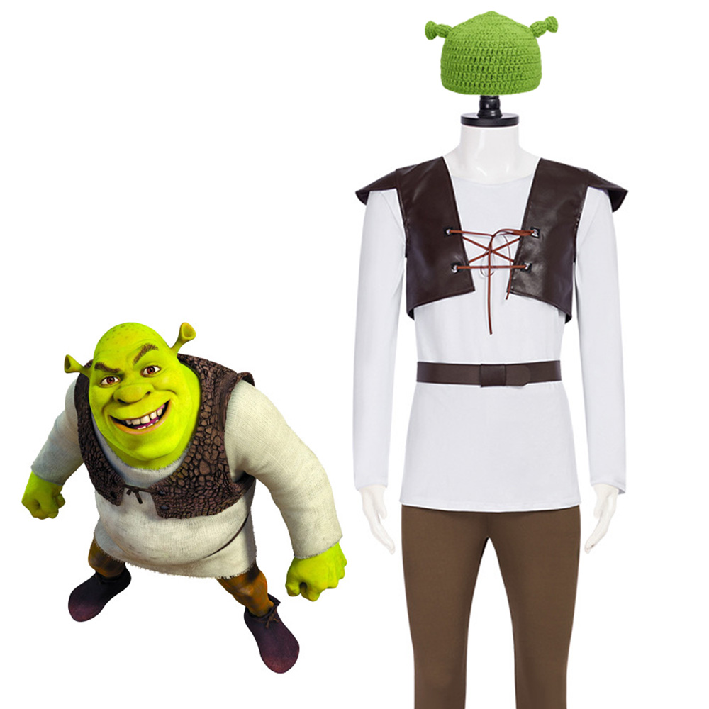 Leather Work Hat - Shrek Cosplay Kostümleri Yeşil Şapka Shrek