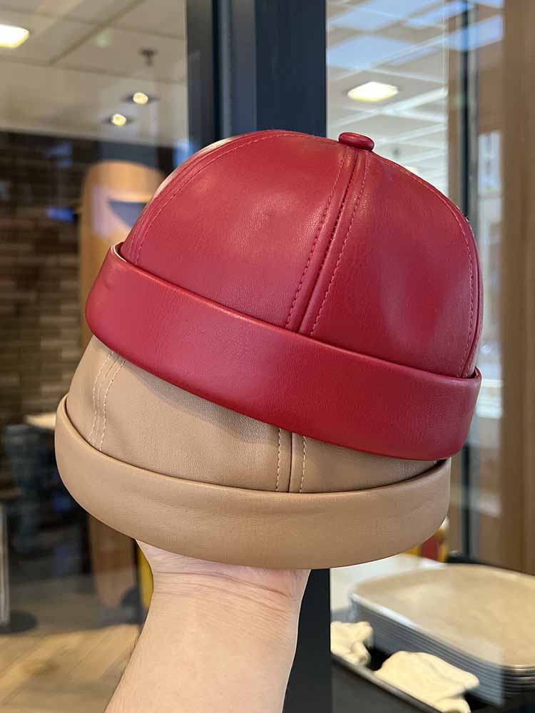 Leather Work Hat - Erkekler ve kadınlar için uygun ayarlanabilir