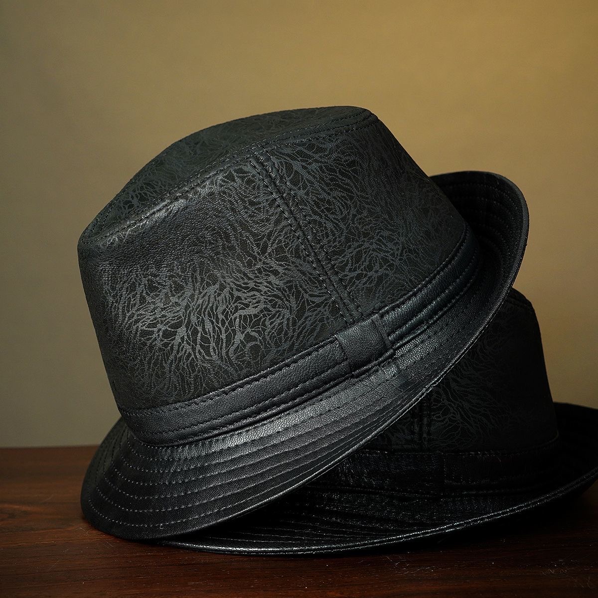 Leather Work Hat - Erkekler İçin Beyefendi Retro Yüksek Kalite