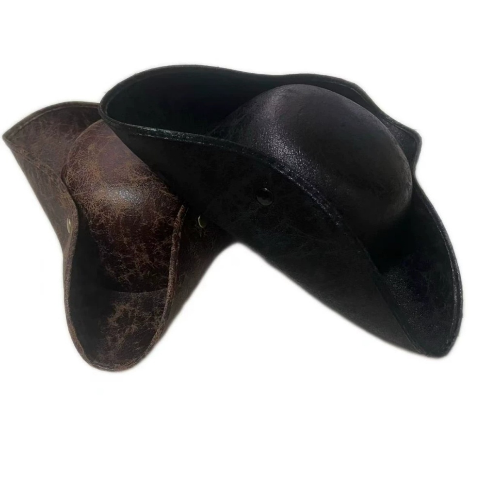 Leather Work Hat - Güneş şapkaları suni deri korsan şapkası