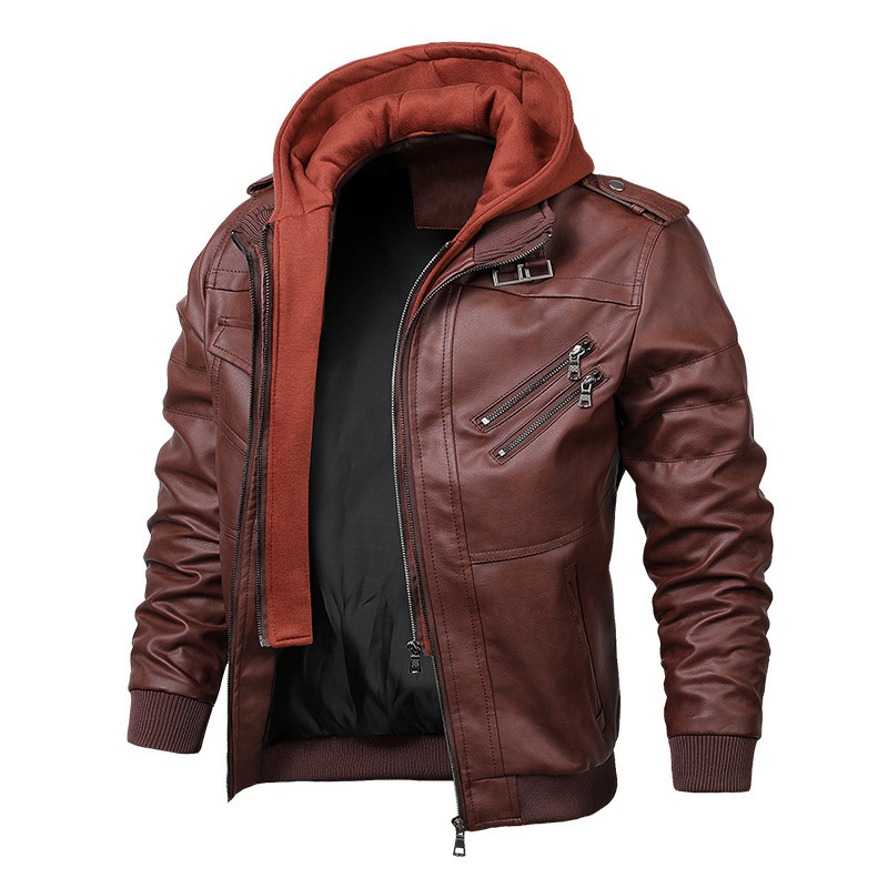 Erkekler kapşonlu DERİ CEKETLE - Leather Work Hat incelemesi ve fiyatı